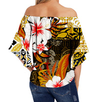 Hawaii Ukulele Off Shoulder Waist Wrap Top Gold Style LT6 - Polynesian Pride