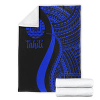 Tahiti Premium Blanket - Blue Polynesian Tentacle Tribal Pattern - Polynesian Pride