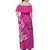 Hammerhead shark Off Shoulder Long Dress Polynesian Pink Style LT6 - Polynesian Pride