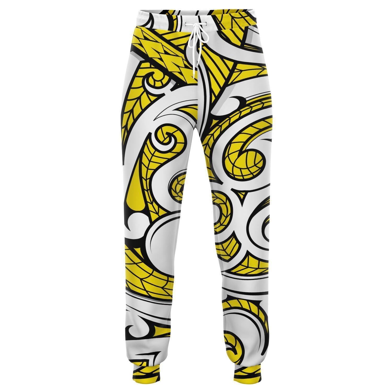 Polynesian Maori Ethnic Ornament Yellow Joggers Unisex Yellow - Polynesian Pride