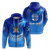 Custom Fiji Tapa Tribal Coconut Tree Hoodie LT12 Zip Hoodie Blue - Polynesian Pride