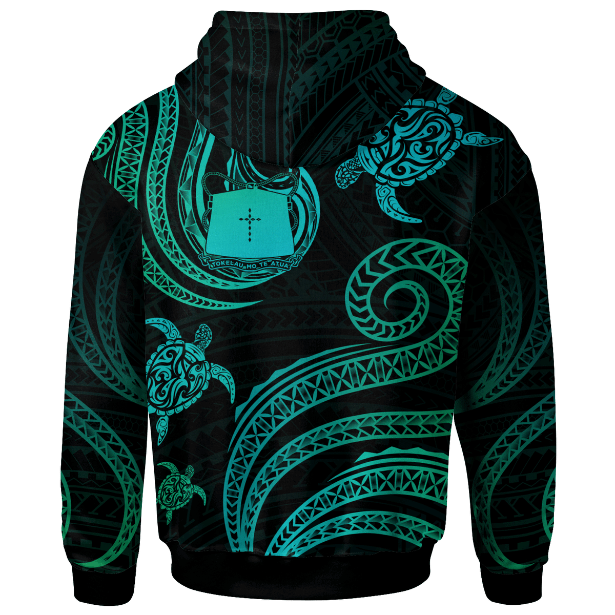 Tokelau Zip Hoodie Polynesian Turtle With Pattern - Polynesian Pride