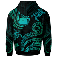 Tokelau Zip Hoodie Polynesian Turtle With Pattern - Polynesian Pride