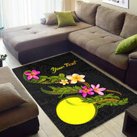 Palau Polynesian Custom Personalised Area Rug - Plumeria Tribal - Polynesian Pride
