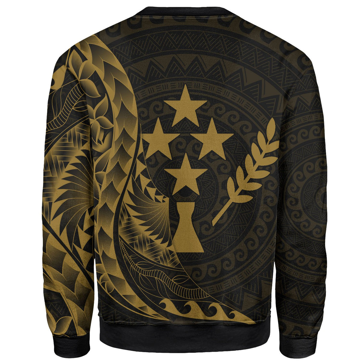 Kosrae Sweatshirt - Custom Personalised Polynesian Pattern Style Gold Color - Polynesian Pride