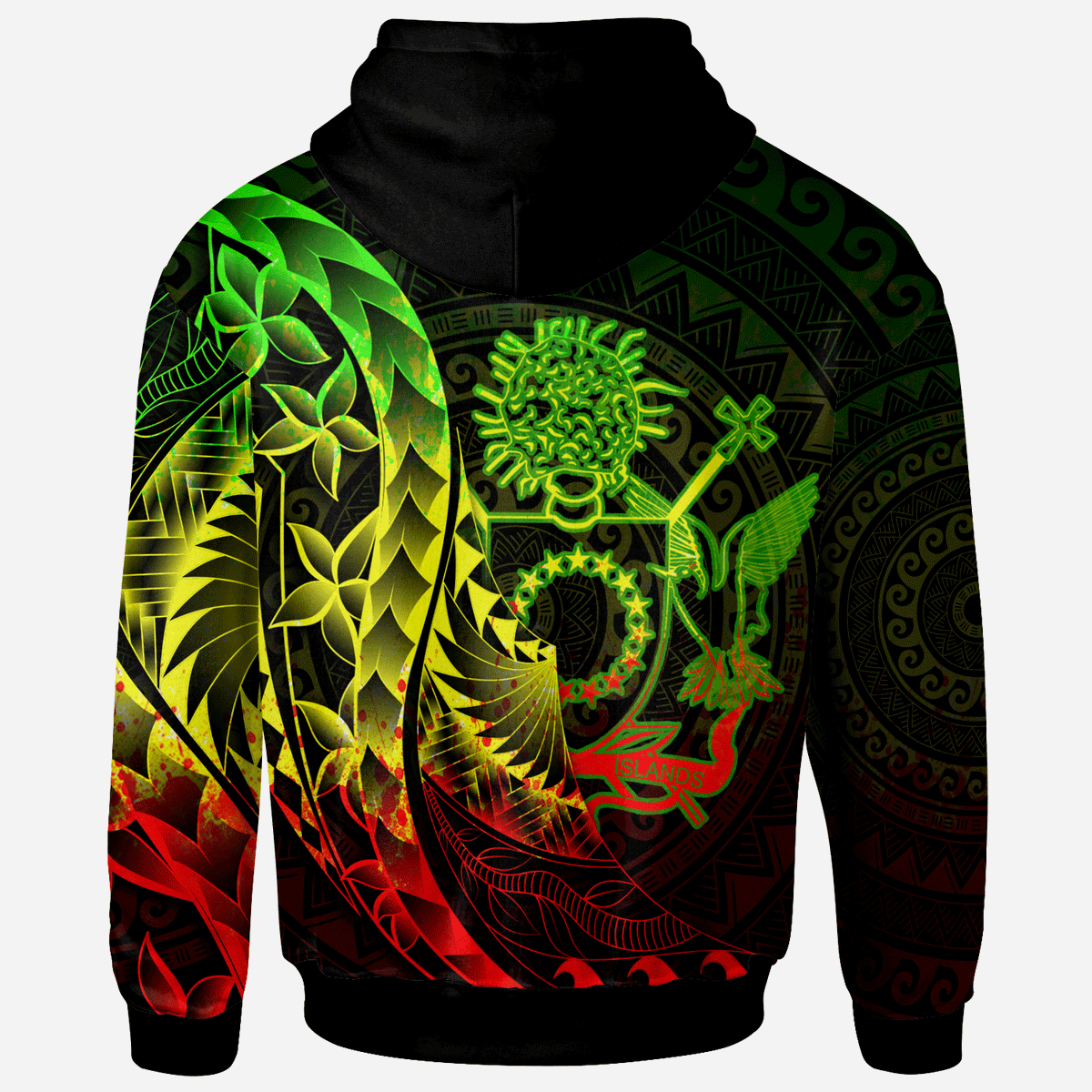 Cook Islands Hoodie Polynesian Pattern Style Reggae Color - Polynesian Pride