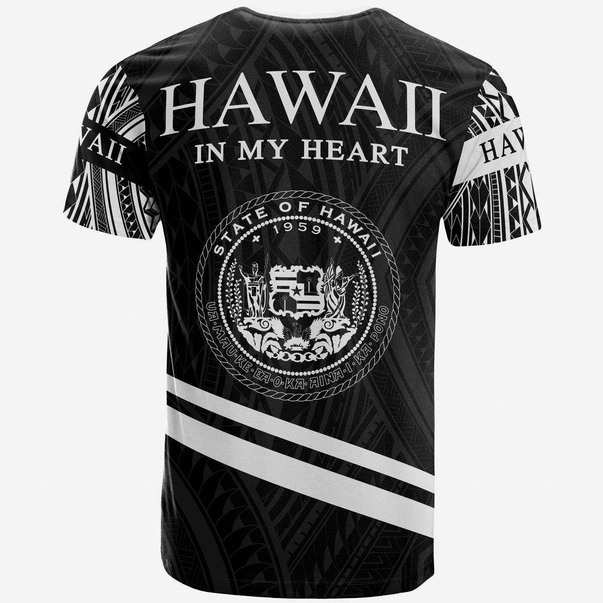 Hawaii T Shirt In My Heart Style Polynesian Patterns - Polynesian Pride