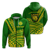 Custom Leone High School Pride Hoodie LT12 Zip Hoodie Green - Polynesian Pride