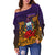 (Custom Personalised) Samoa Women Off Shoulder Sweater - Hibiscus With Tribal - LT12 - Polynesian Pride