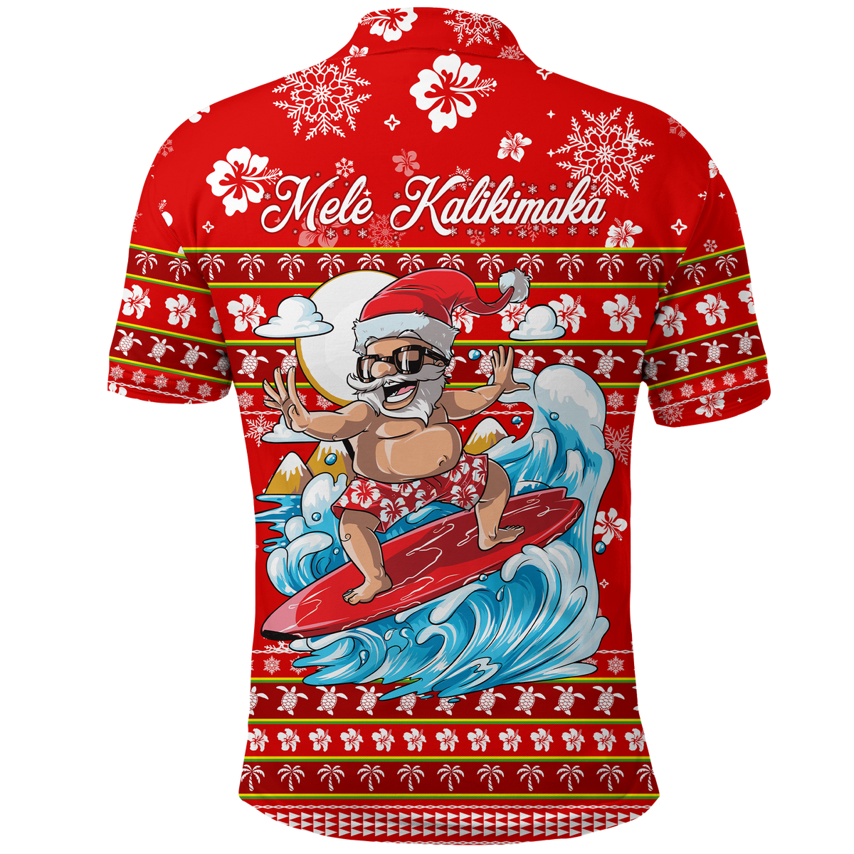 Hawaii Christmas Santas Surf Mele Kalikimaka Polo Shirt LT2 - Polynesian Pride