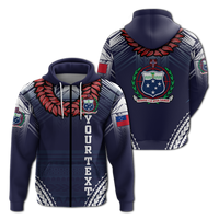 Custom Samoan Ula Fala Art Hoodie LT12 Zip Hoodie Blue - Polynesian Pride