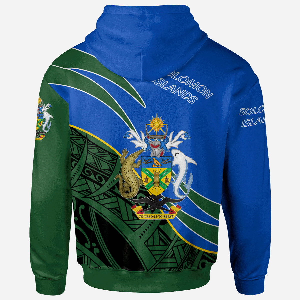 Solomon Islands Zip Hoodie Symmetrical Lines - Polynesian Pride