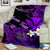 (Custom Personalised) Hawaii Turtle With Plumeria Leaf Purple Blanket - LT12 - Polynesian Pride