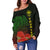 (Custom Personalised) Hawaii Polynesian Women's Off Shoulder Sweater - Ohia Lehua - LT12 - Polynesian Pride