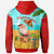 Mele Kalikimaka Zip Hoodie Santa Claus On The Beach - Polynesian Pride