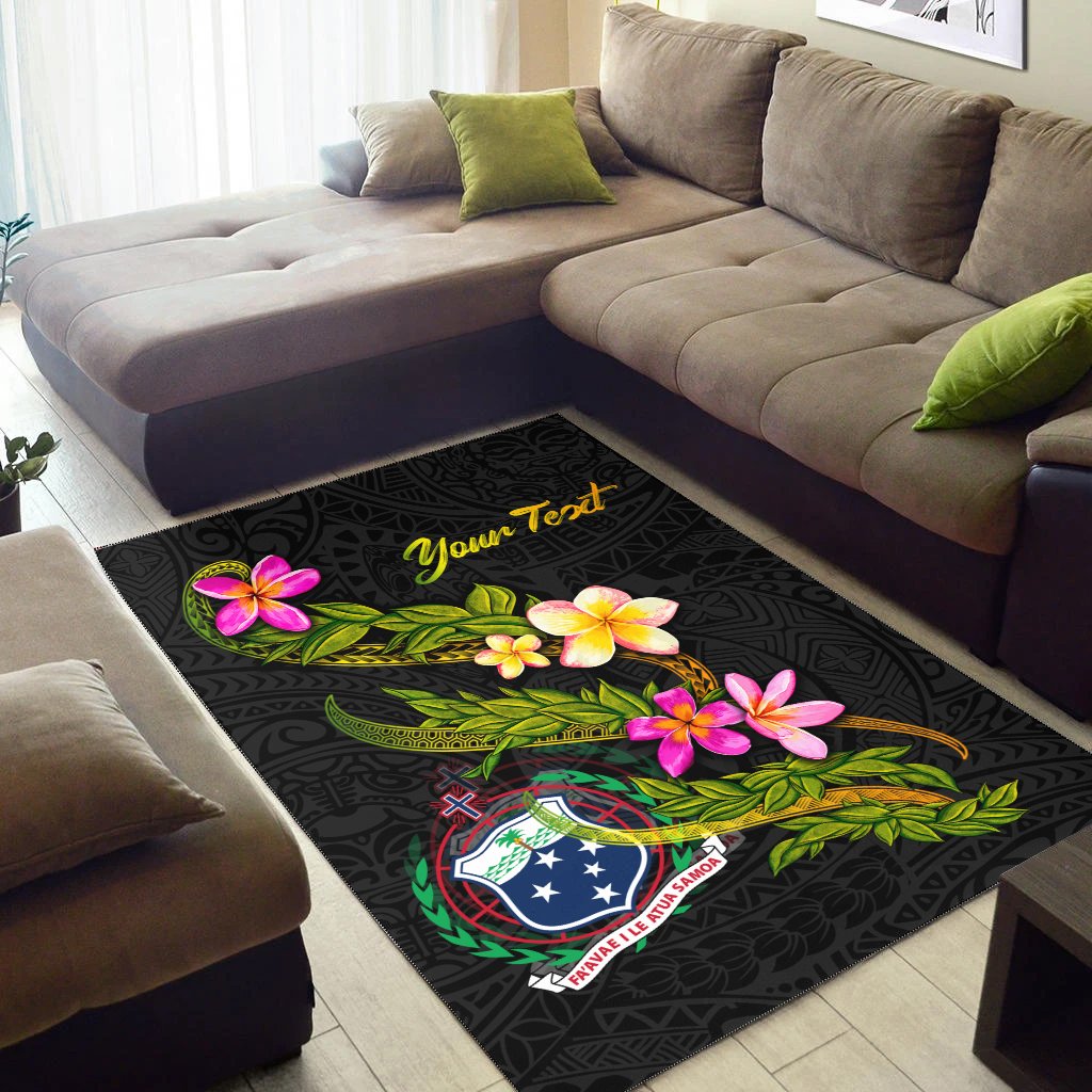 Samoa Polynesian Custom Personalised Area Rug - Plumeria Tribal - Polynesian Pride