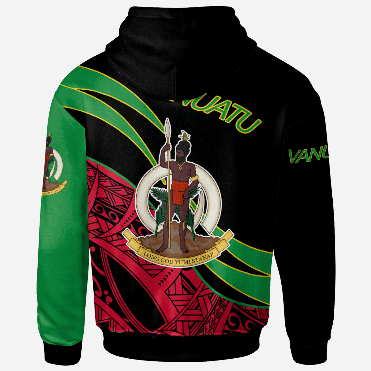 Vanuatu Hoodie Symmetrical Lines - Polynesian Pride