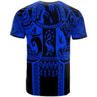 Polynesian T Shirt Polynesian Patterns Maui Tattoo (Blue) - Polynesian Pride