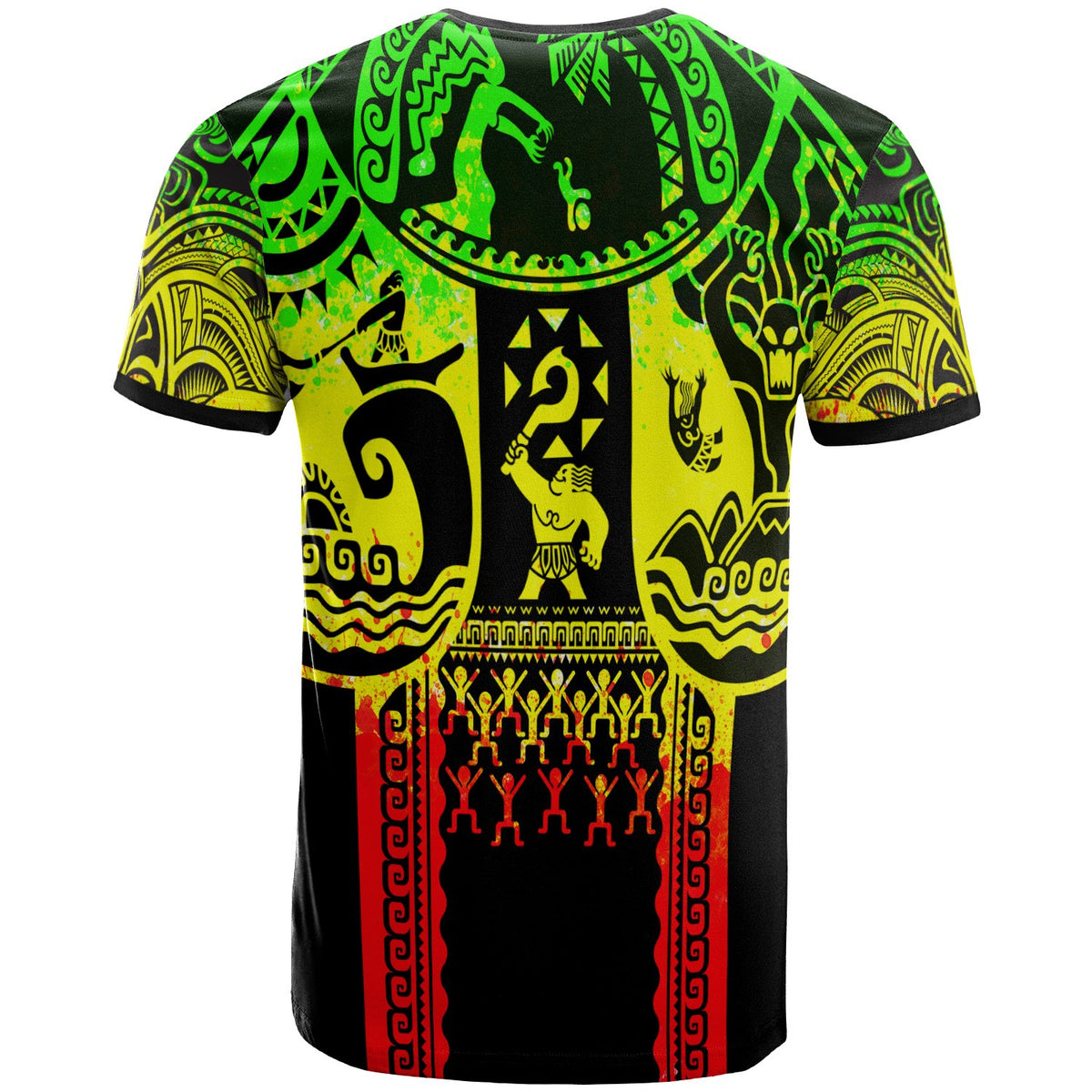 Polynesian T Shirt Polynesian Patterns Maui Tattoo (Reggae) - Polynesian Pride