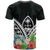 Guam Polynesian T Shirt Guam Coat of Arms & Polynesian Tropical Flowers White - Polynesian Pride