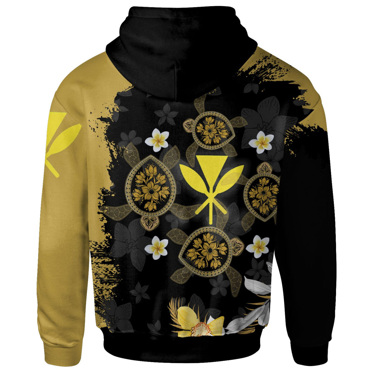Hawaii Zip up Hoodie Plumeris Turtle - Polynesian Pride