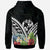 Tonga Hoodie Tonga Coat of Arms & Polynesian Tropical Flowers White - Polynesian Pride