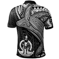 Vanuatu Polo Shirt Humpback Whale and Coat of Arms White - Polynesian Pride