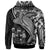 Fiji Zip up Hoodie Humpback Whale & Coat of Arms White - Polynesian Pride