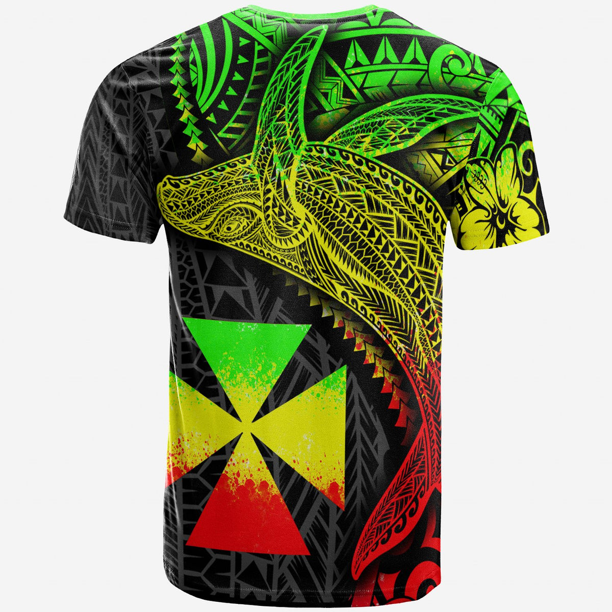 Wallis and Futuna T Shirt Humpback Whale & Coat of Arms Reggae - Polynesian Pride