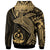 Vanuatu Zip up Hoodie Humpback Whale & Coat of Arms Gold - Polynesian Pride