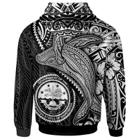 Federated States of Micronesia Zip up Hoodie Humpback Whale & Coat of Arms White - Polynesian Pride