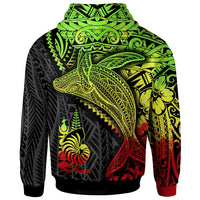 New Caledonia Zip up Hoodie Humpback Whale & Coat of Arms Reggae - Polynesian Pride