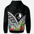 Yap Polynesian Zip up Hoodie Yap Coat of Arms & Polynesian Tropical Flowers White - Polynesian Pride