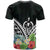 Vanuatu Polynesian T Shirt Vanuatuan Coat of Arms & Polynesian Tropical Flowers White - Polynesian Pride