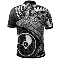 Yap Polo Shirt Humpback Whale and Coat of Arms White - Polynesian Pride