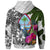 Guam Hoodie White Turtle Plumeria Banana Leaf - Polynesian Pride