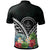 Palau Polo Shirt Palau Coat of Arms and Polynesian Tropical Flowers White - Polynesian Pride