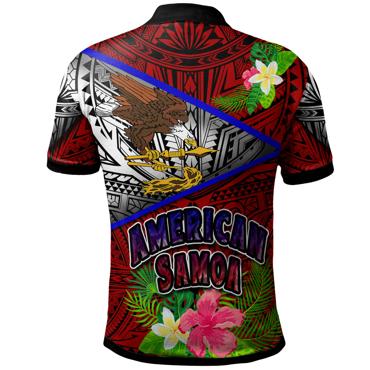 American Samoa Polo Shirt Custom American Samoa Eagle Flag Style With Polynesian Patterns Polo Shirt LT10 - Polynesian Pride