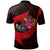 Pohnpei Polo Shirt Polynesian Hook and Hibiscus (Red) - Polynesian Pride