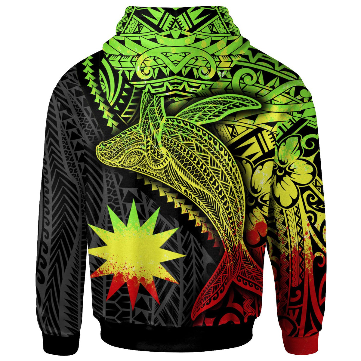Nauru Hoodie Humpback Whale & Coat of Arms Reggae - Polynesian Pride