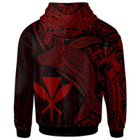Hawaii Kanaka Maoli Hoodie Humpback Whale & Coat of Arms Red - Polynesian Pride