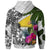 Tokelau Hoodie White Turtle Plumeria Banana Leaf - Polynesian Pride