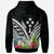 Kosrae Polynesian Zip up Hoodie Kosrae Coat of Arms & Polynesian Tropical Flowers White - Polynesian Pride