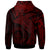 Palau Zip up Hoodie Humpback Whale & Coat of Arms Red - Polynesian Pride