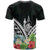 New Caleronia Polynesian T Shirts New Caleronia Coat of Arms & Polynesian Tropical Flowers White - Polynesian Pride