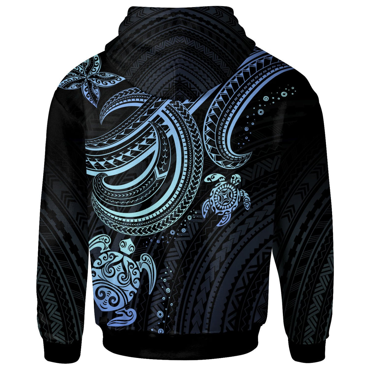 Polynesian Custom Zip up Hoodie Blue Turtle - Polynesian Pride