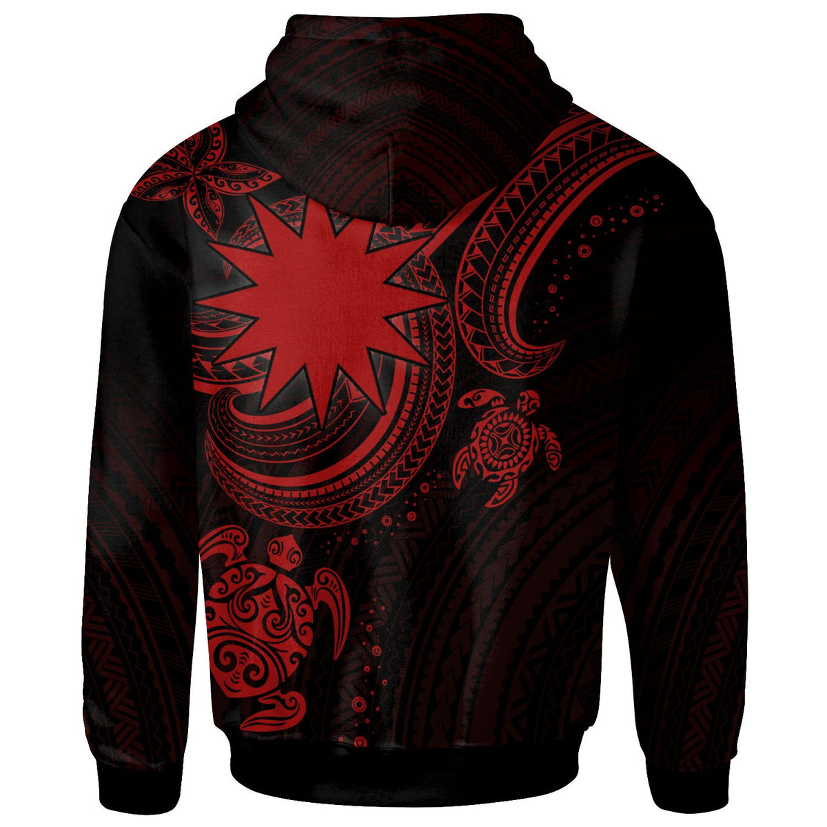 Nauru Custom Zip up Hoodie Red Turtle - Polynesian Pride