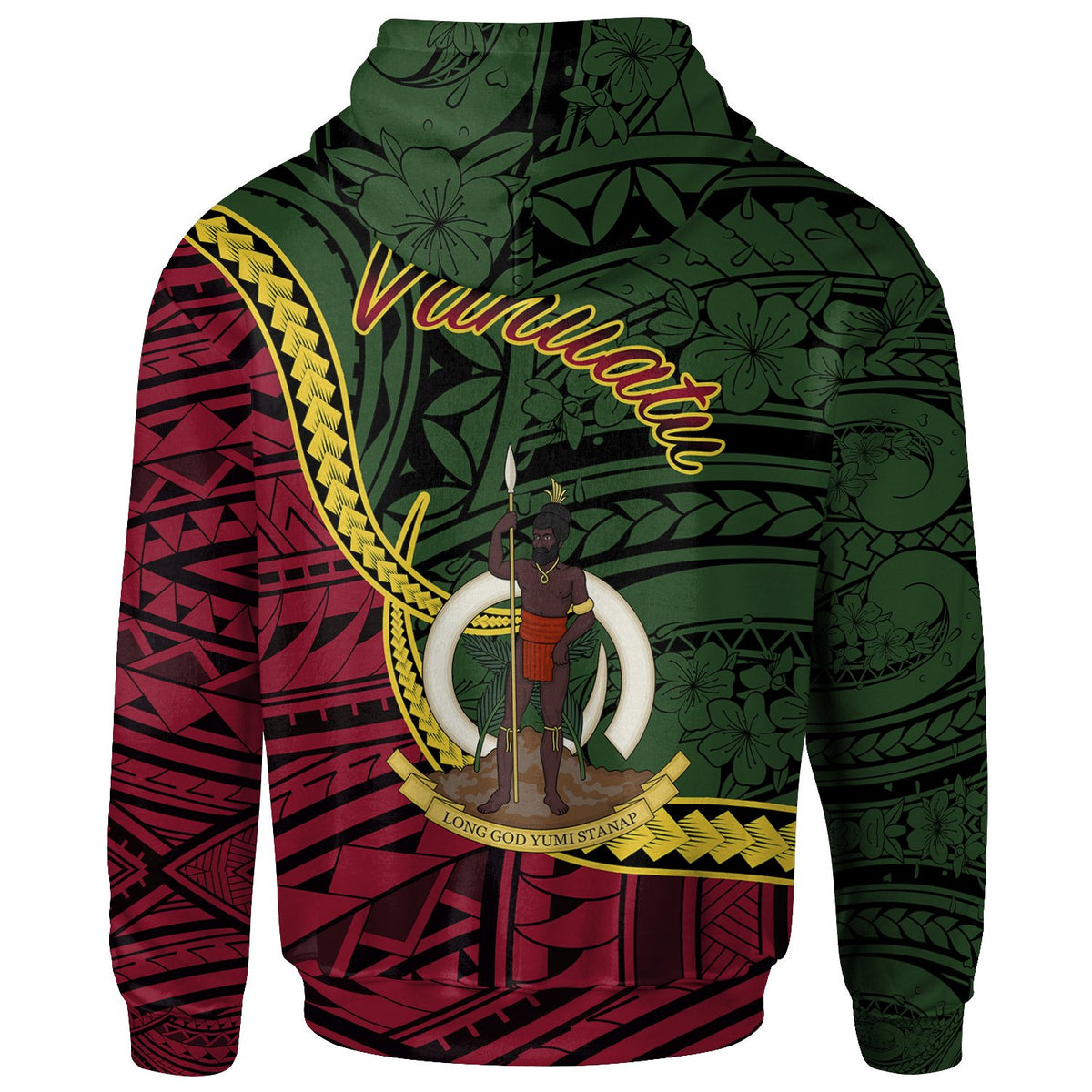 Vanuatu Hoodie Malo Seal of Vanuatu Polynesian Patterns - Polynesian Pride