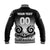 (Custom Personalised) New Zealand Rugby Baseball Jacket - Maori Fern Black style LT6 - Polynesian Pride