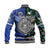 (Custom Personalised) Samoa And New Zealand Baseball Jacket Together - Paua Shell LT8 - Polynesian Pride